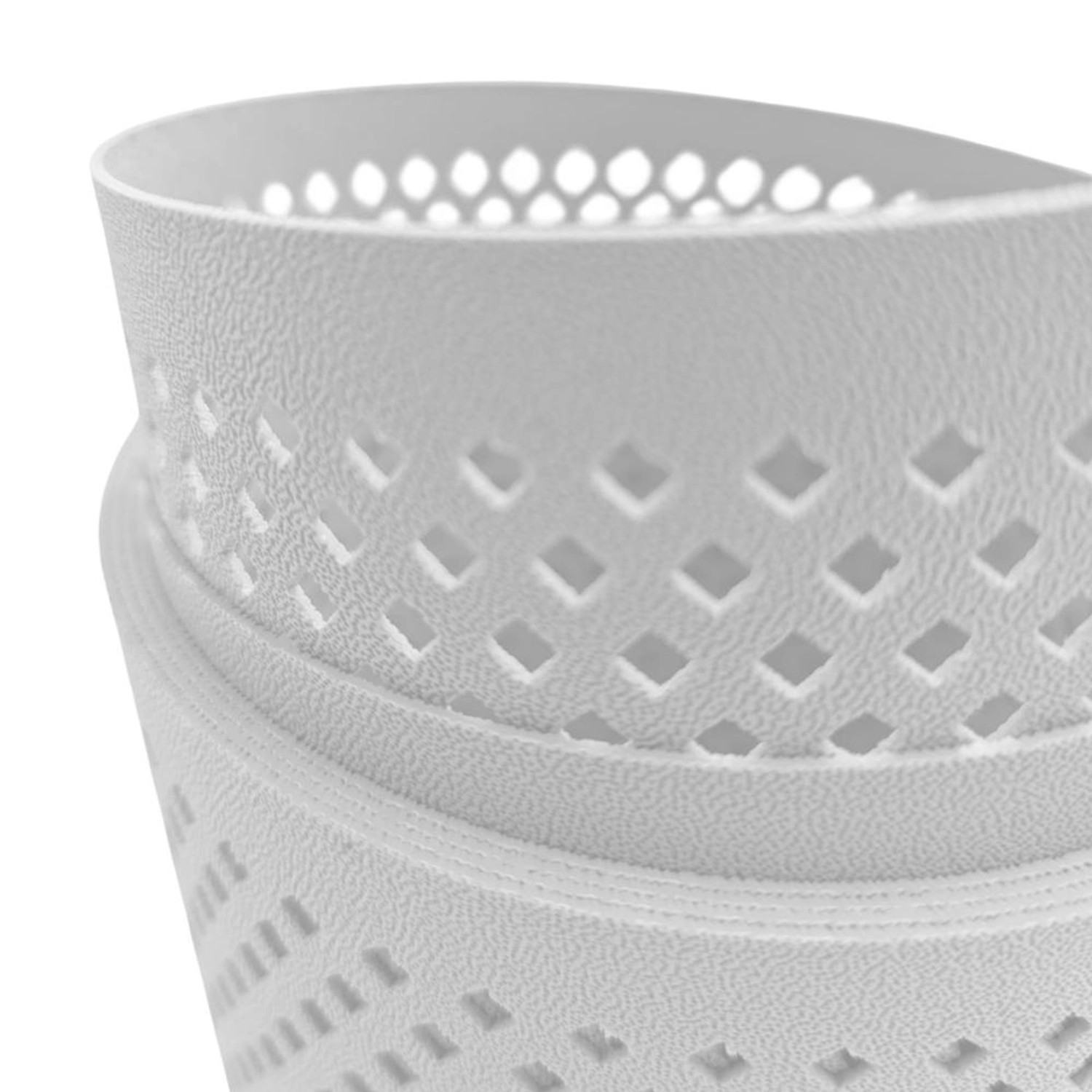 zaunzu Sichtschutz Premium gelocht Diamant-Muster für Doppelstabmatten Weiß 26m_2