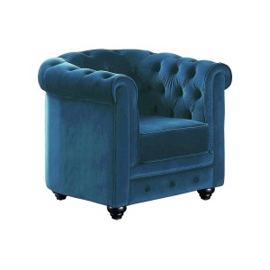 Vente-unique Sessel Mit Gerader Rückenlehne Chesterfield Blaugrün 88 cm