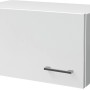 Flex-Well Kurz-Oberschrank Lucca, 60 cm, weiß, mit Bügelgriff in Aluminiumfarben.