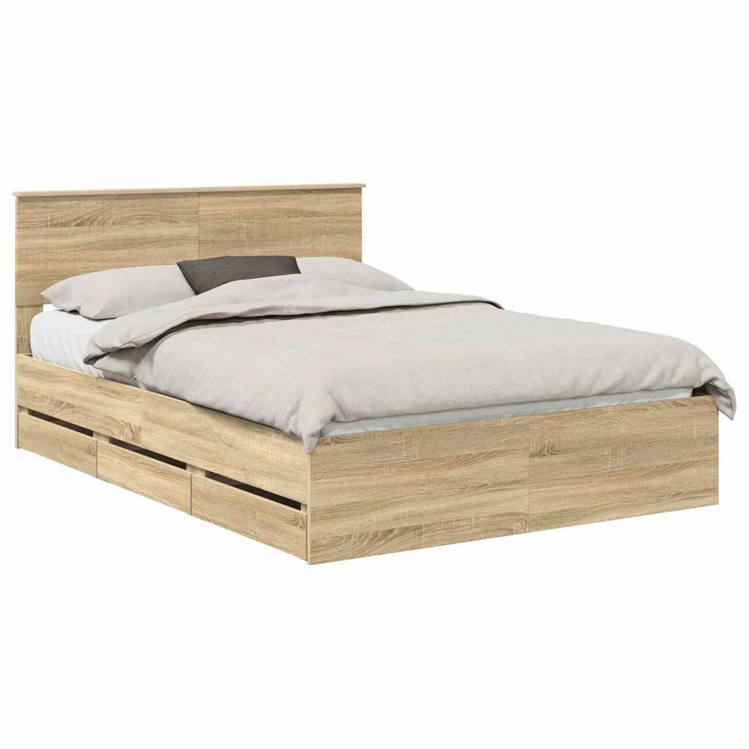 vidaXL Bettrahmen Sonoma-Eiche 140 x 190 cm Ingenieurs Holz 3410702