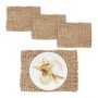 Relaxdays Tischsets 4er Set Wasserhyazinthe Natur Hitzebeständig 1,5 cm x 42 cm x 30 cm 230 g
