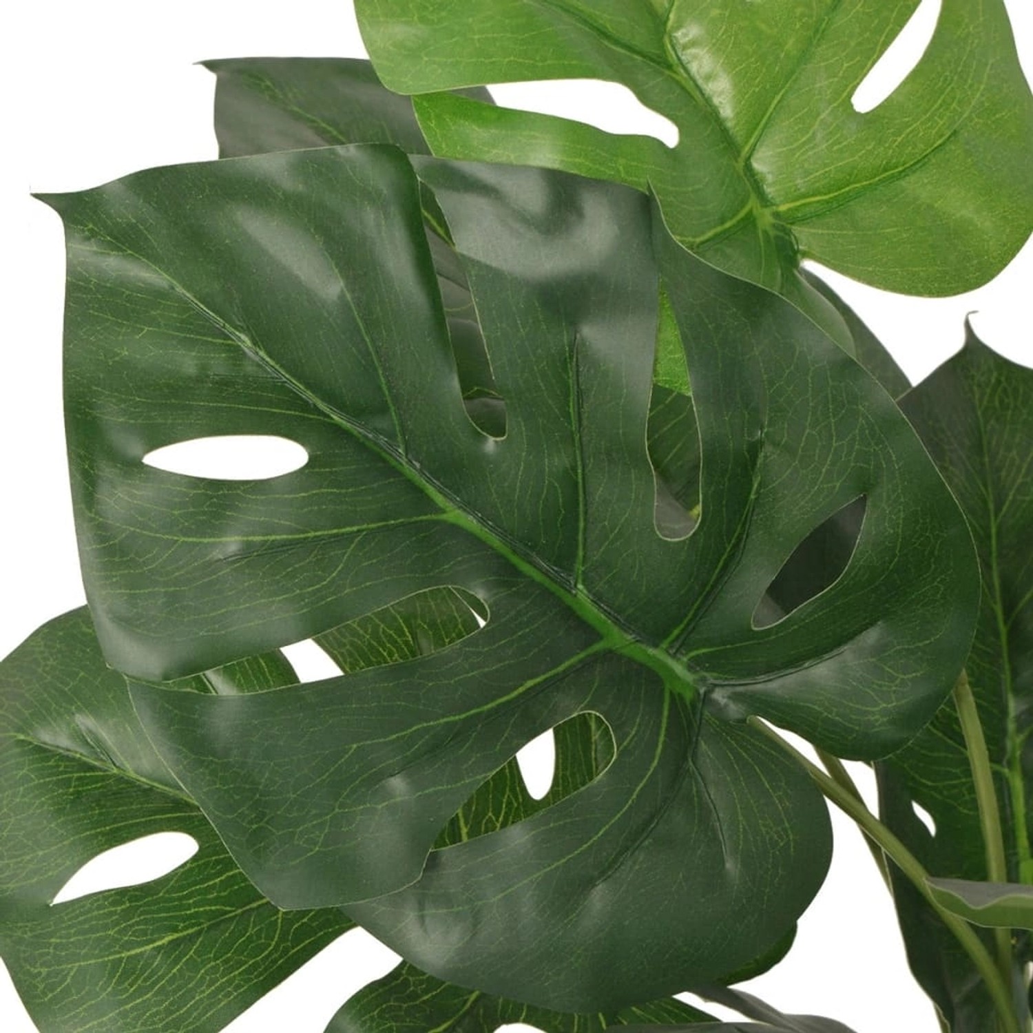Künstliche Monstera Fensterblatt Pflanze, 70 cm hoch, grüne Blätter im Topf.