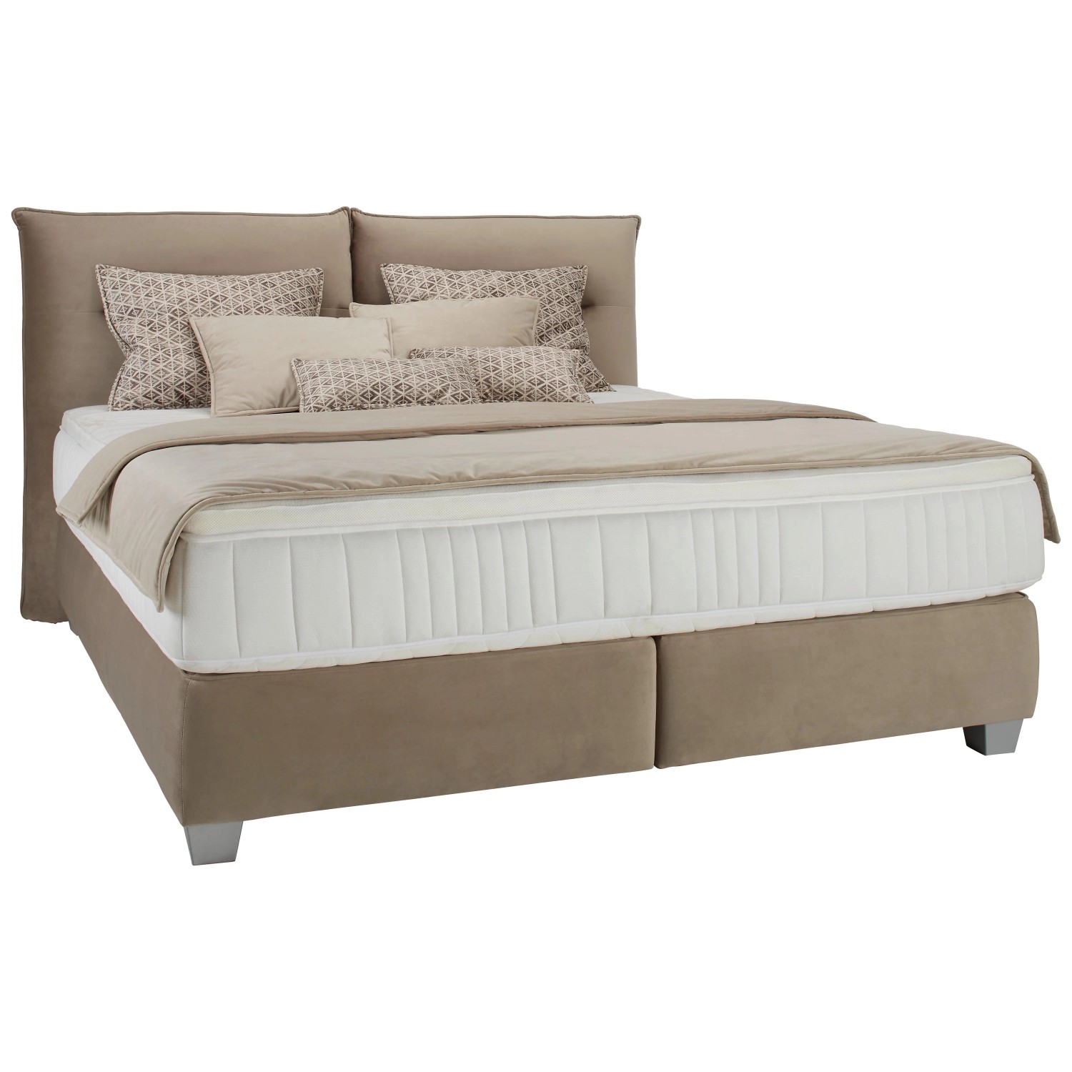 Premium Living Boxspringbett Fog in Beige ca. 160x200cm