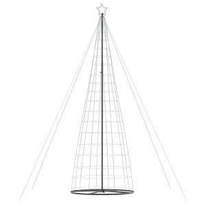 Hoher vidaXL LED Weihnachtsbaum (503 cm) mit Sternspitze. Konische Metallstruktur für warmweiße Lichter.