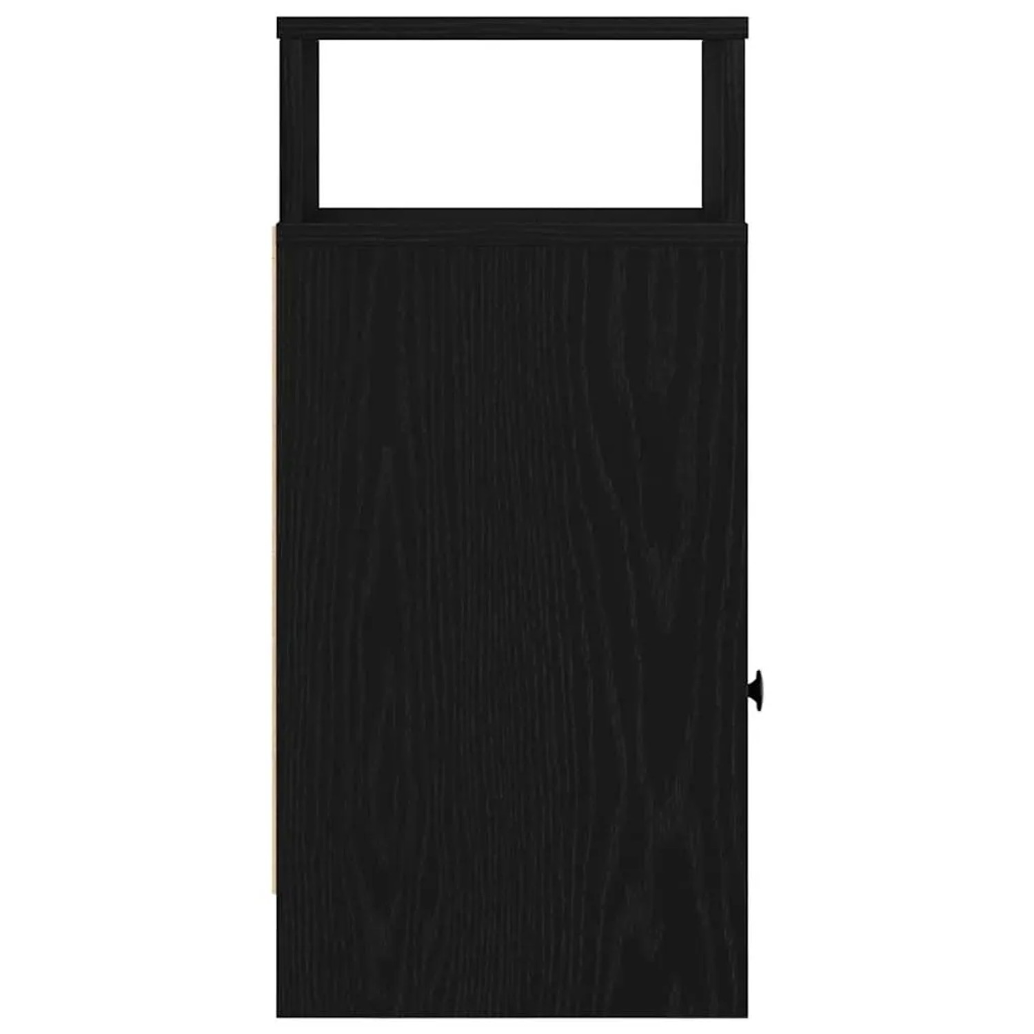 Schwarze vidaXL Nachttische (2 Stk.) mit Schublade, Holzwerkstoff, 25x31x66 cm.