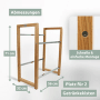 Holzfarbenes Getränkekistenregal mit Edelstahl-Ablage für 2 Kisten von holz4home.