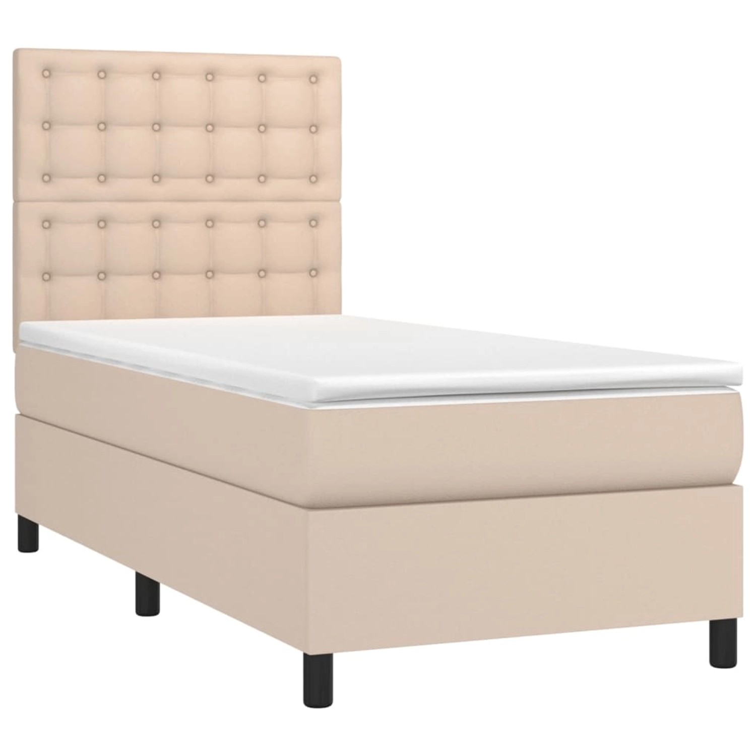 vidaXL Boxspringbett mit Matratze & LED Cappuccino-Braun 90x190cm 3135920 günstig online kaufen