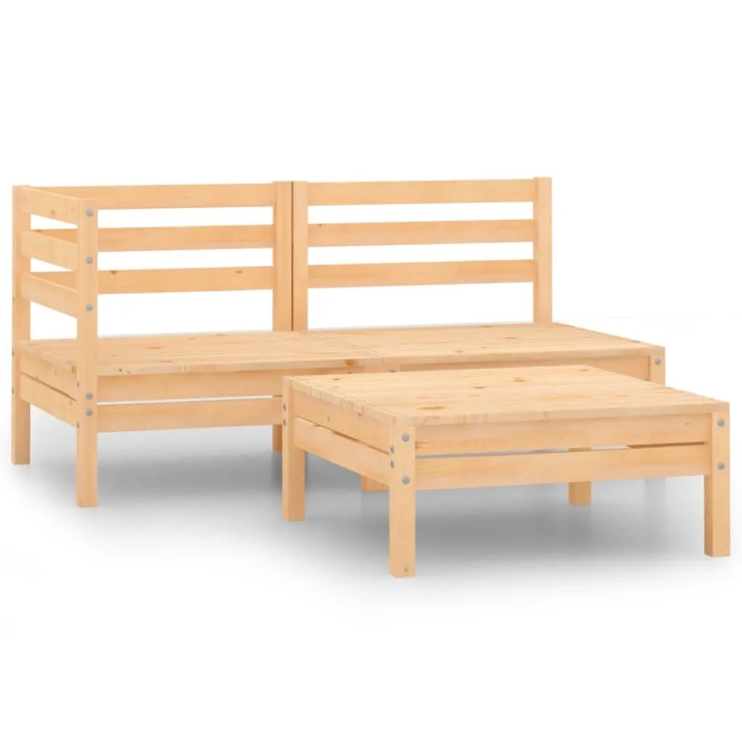 vidaXL 3-Tlg Garten-Lounge-Set Massivholz Kiefer 806597