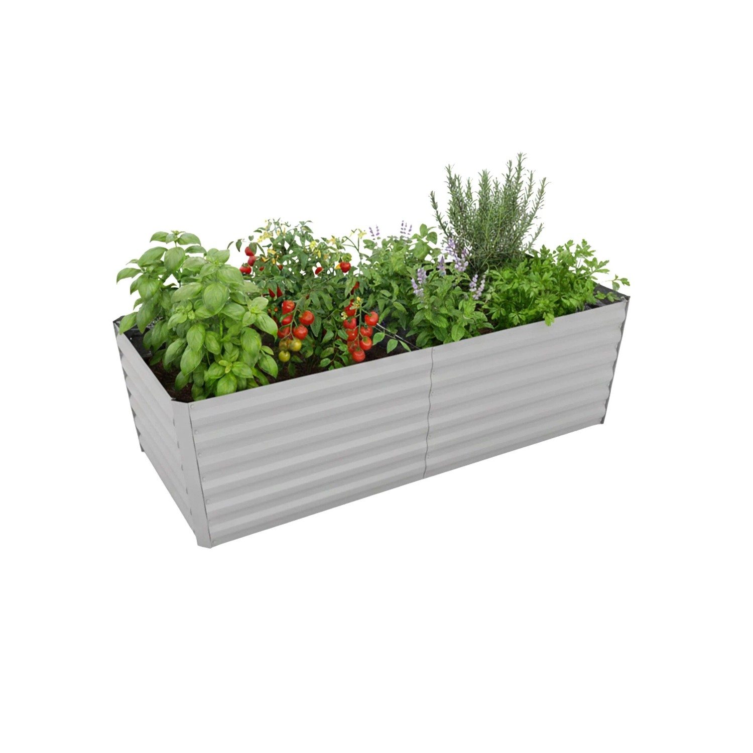 Relaxdays Hochbeet Metall Hellgrau Wetterfest 57 cm x 180 cm x 90 cm 18 kg
