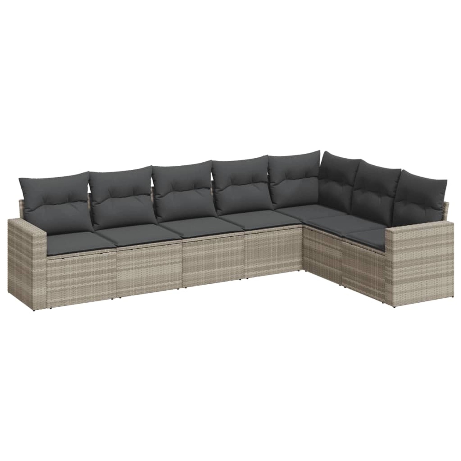 vidaXL 7-tlg Garten-Sofagarnitur mit Kissen Hellgrau Poly Rattan Modell 1 günstig online kaufen