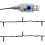 Blaue LED Weihnachtsgirlande, 10 m lang, mit USB-Anschluss für festliche Dekoration.