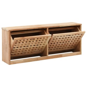 vidaXL Schuhbank 94 x 20 x 38 cm Walnussholz Massiv 247599