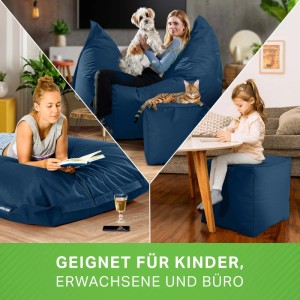 Green Bean Sitzhocker 2er Set Square XXL + Dice 140 x 180 x 25 cm Wetterfest Dunkelblau