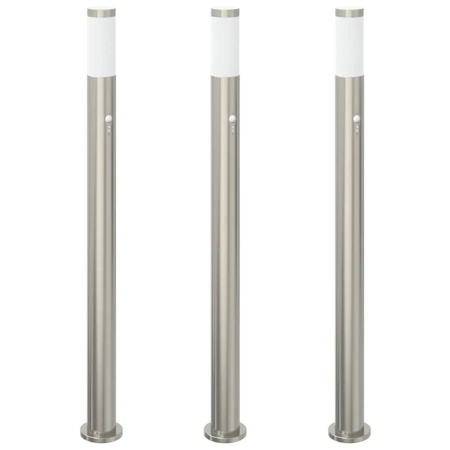 vidaXL Pollerleuchten mit Sensor 3er 110 cm Edelstahl IP44 4006010