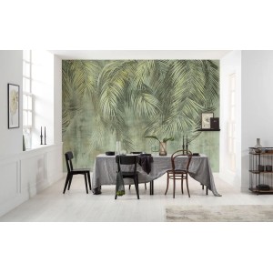 Komar Fototapete Palm Fronds Grün (350x250 cm) im Esszimmer.