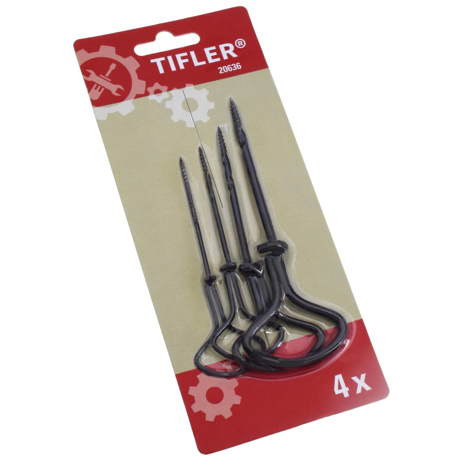 Tifler Handbohrer Set, 4-teilig, 1-4 mm, für Kastanien, Holz und mehr.