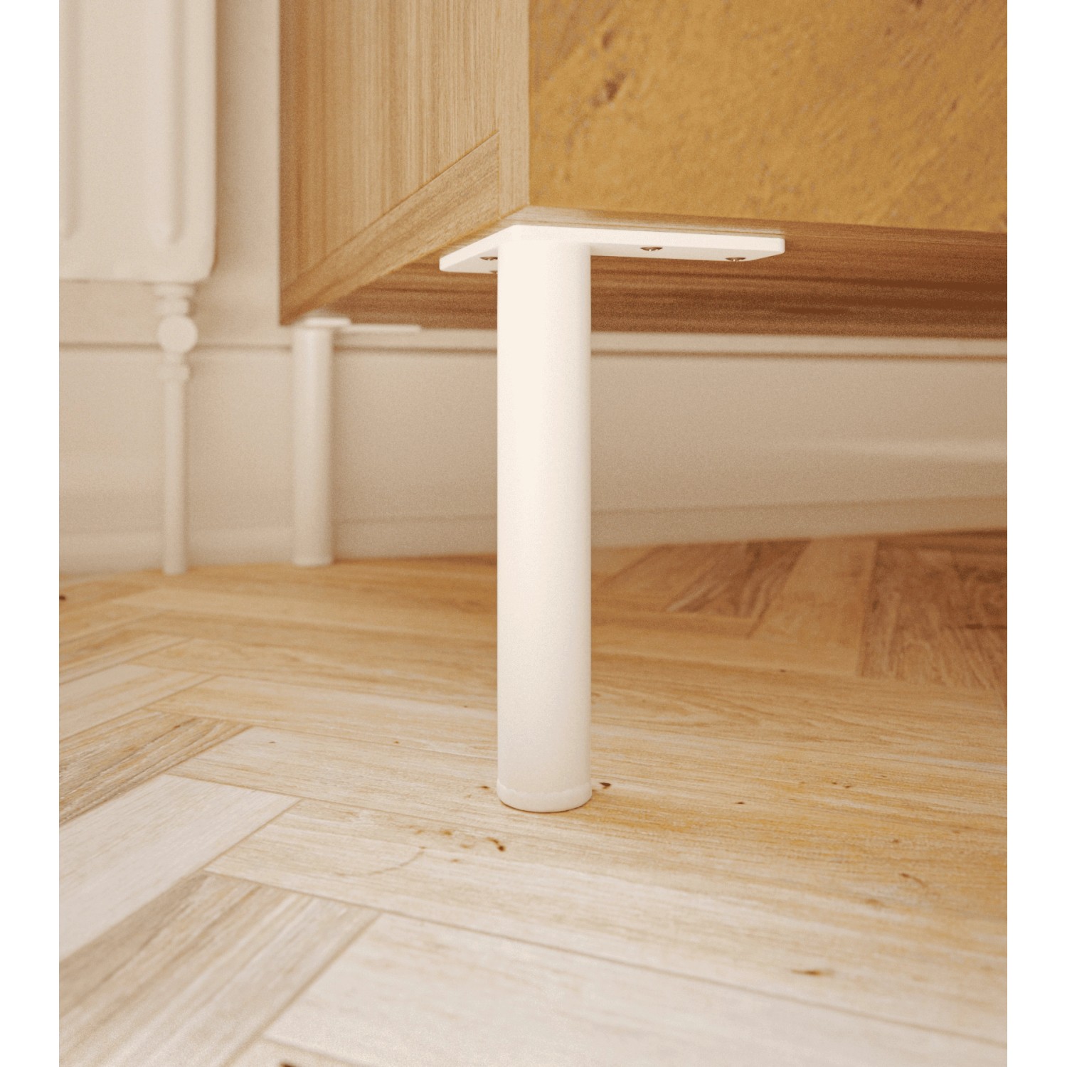 HEVVA Möbelfüße LINZ Weiß 25 cm Hoch 4er Set_3