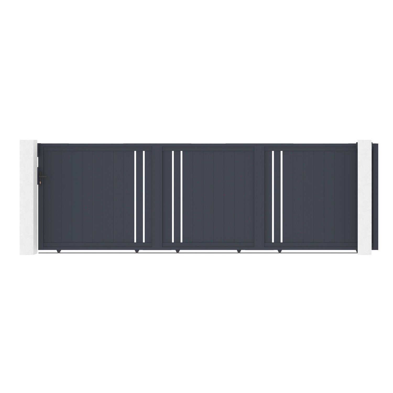 Casanoov Schiebetor 5M Giona H 160 Graues Aluminium günstig online kaufen