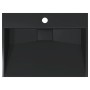 Mattschwarzes vidaXL Waschbecken aus Mineralguss/Marmorguss, 50x38x11 cm.