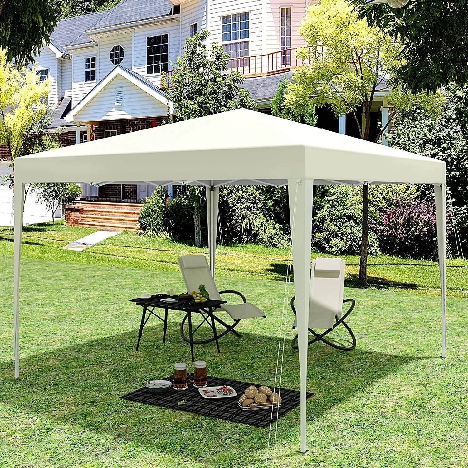 WOLTU Pavillon Pop-Up Wasserdichter Sonnenschutz 3 x 3 m Beige_7