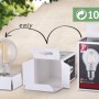 Paulmann E14 LED Leuchtmittel in Tropfenform, mit Verpackung und Hinweisen zur einfachen Handhabung.