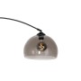Moderne Bogenlampe Arc von QAZQA in Schwarz mit Rauchglas-Schirm. Innenleuchte für stilvolle Beleuchtung.