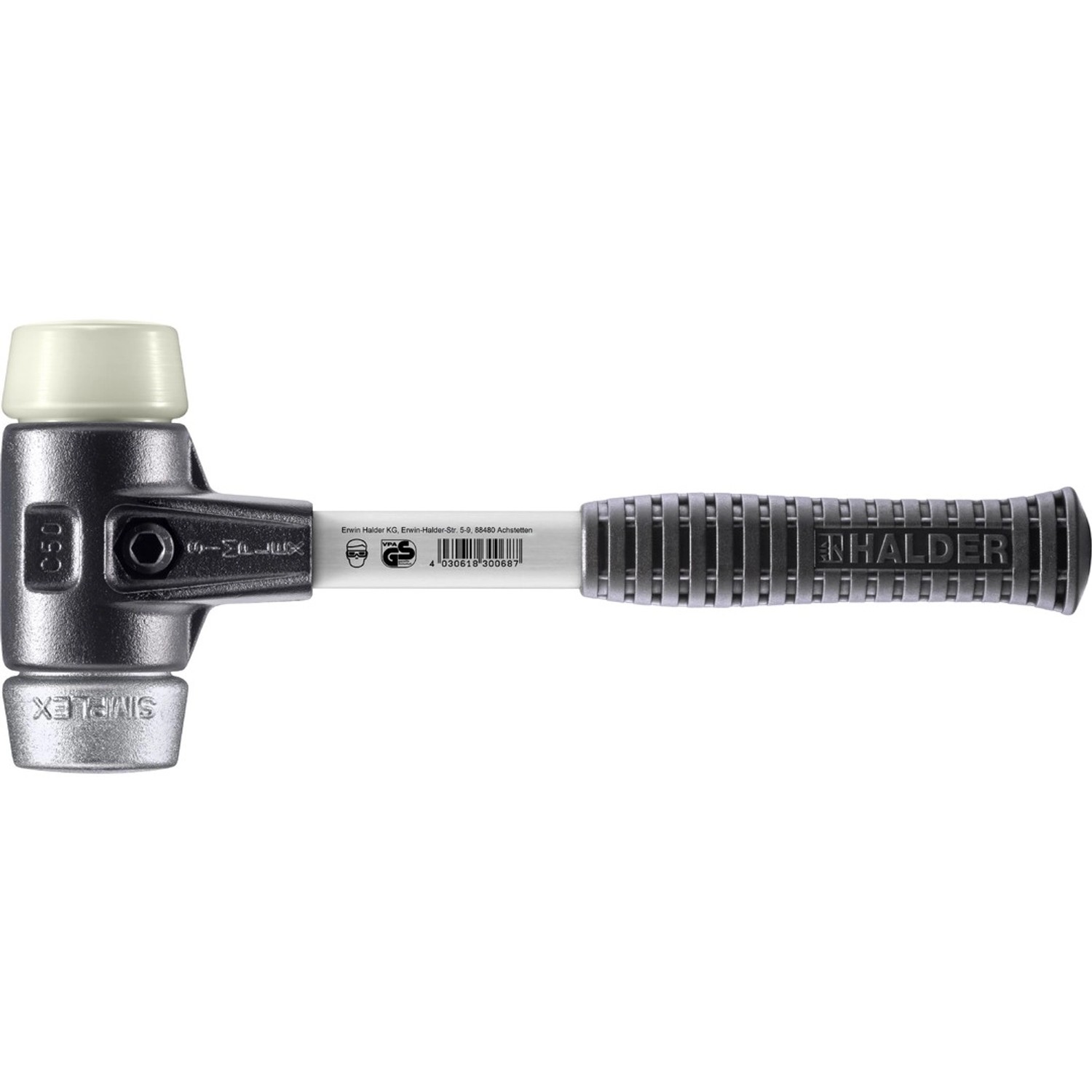Halder Simplex Schonhammer Ø 50 mm Nylon   Weichmetall mit Verstärktem Temp günstig online kaufen