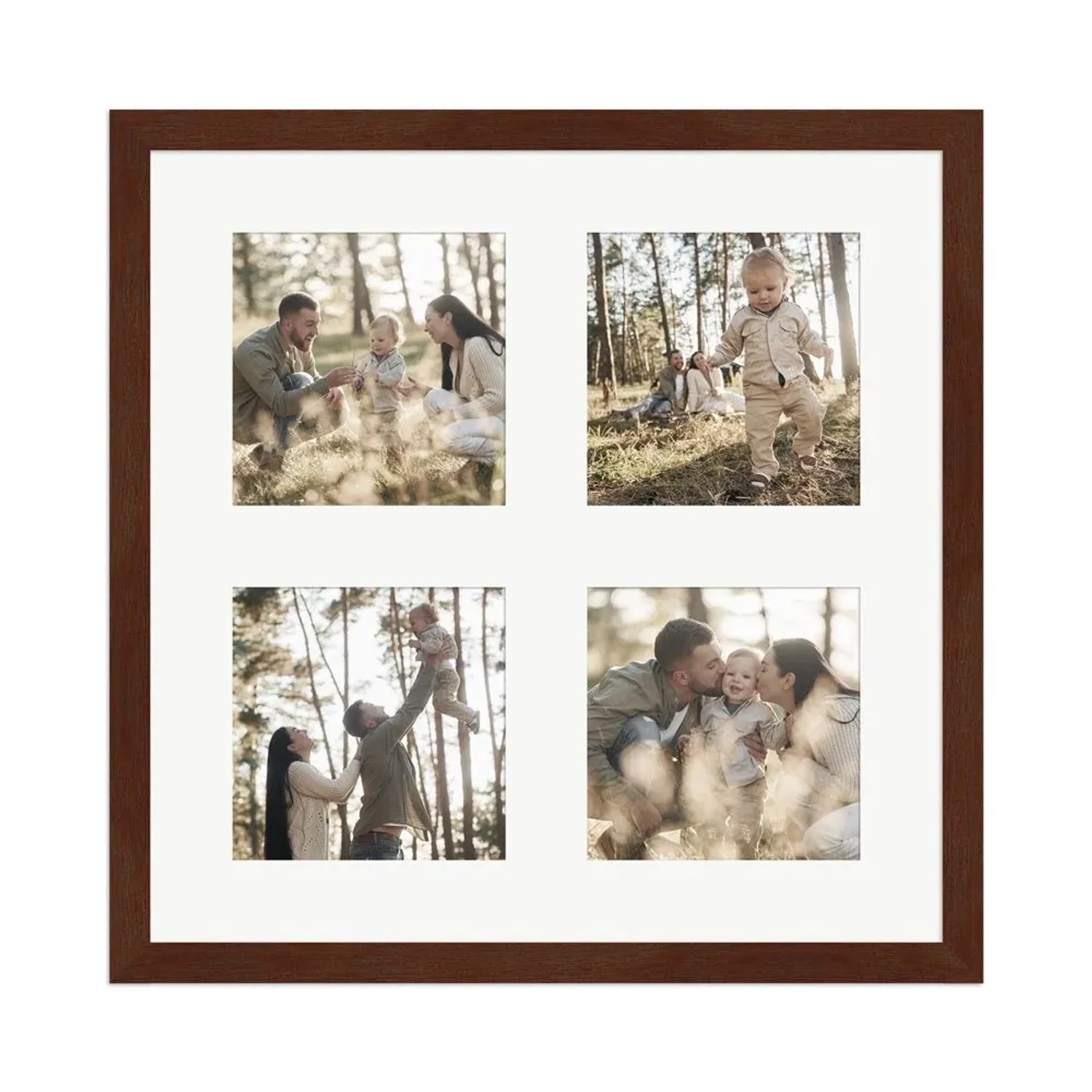 WANDStyle Galerierahmen G950 in Nussbaum 30 x 30 cm für 4 Bilder im Format 10 x 10 cm