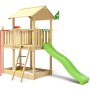 Jungle Gym Spielturm Marvel mit Rutsche, Rutschstange und Sandkasten aus Holz.
