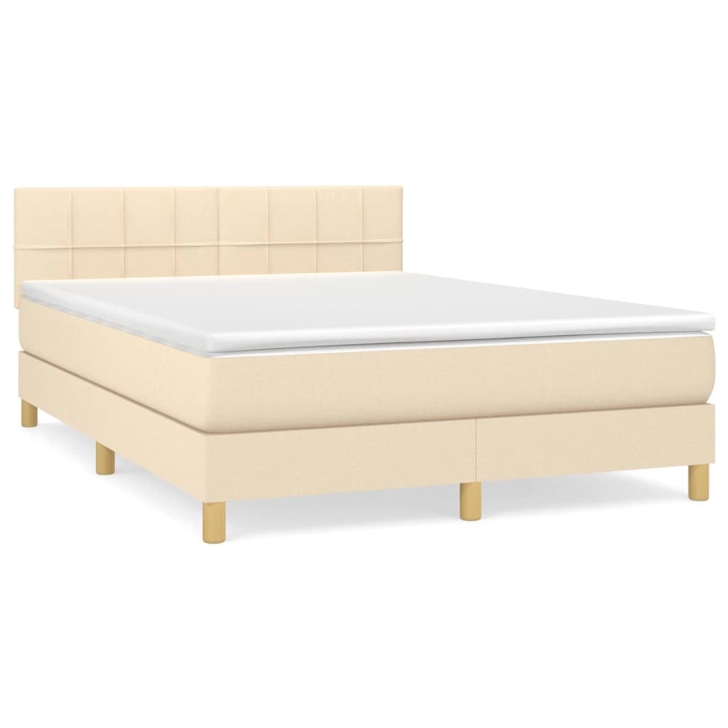 vidaXL Boxspringbett mit Matratze Creme 140x200 cm Stoff 3140622 günstig online kaufen