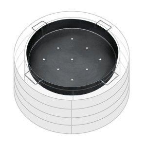 Bellissa Kohlenschale Ø 65 cm für Feuerstelle und Grill, aus emailliertem Stahl.