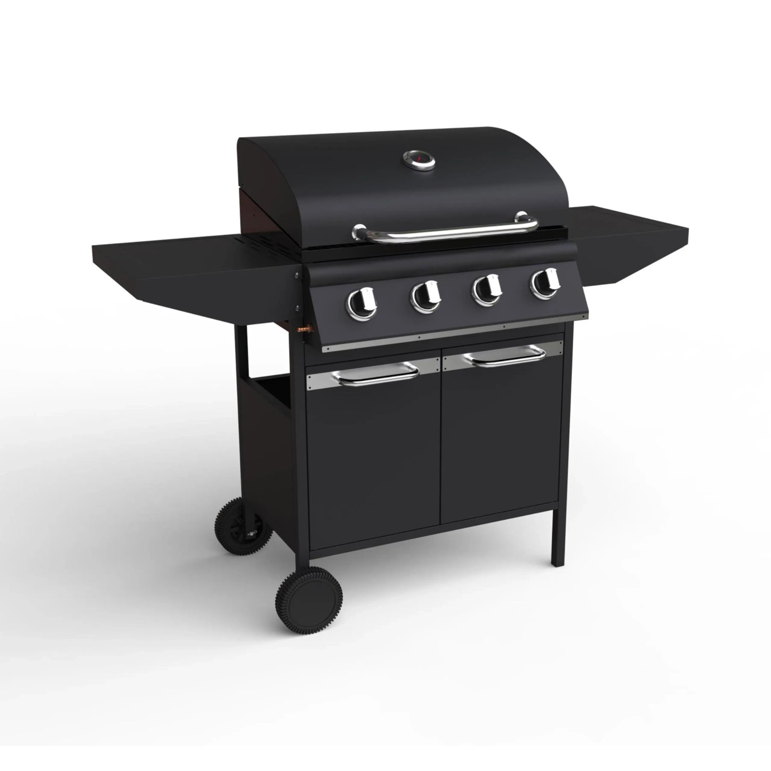 DELUKE Gasgrill COMMI Schwarz Stahl Grillwagen Piezo Zündung 2 Ablagen