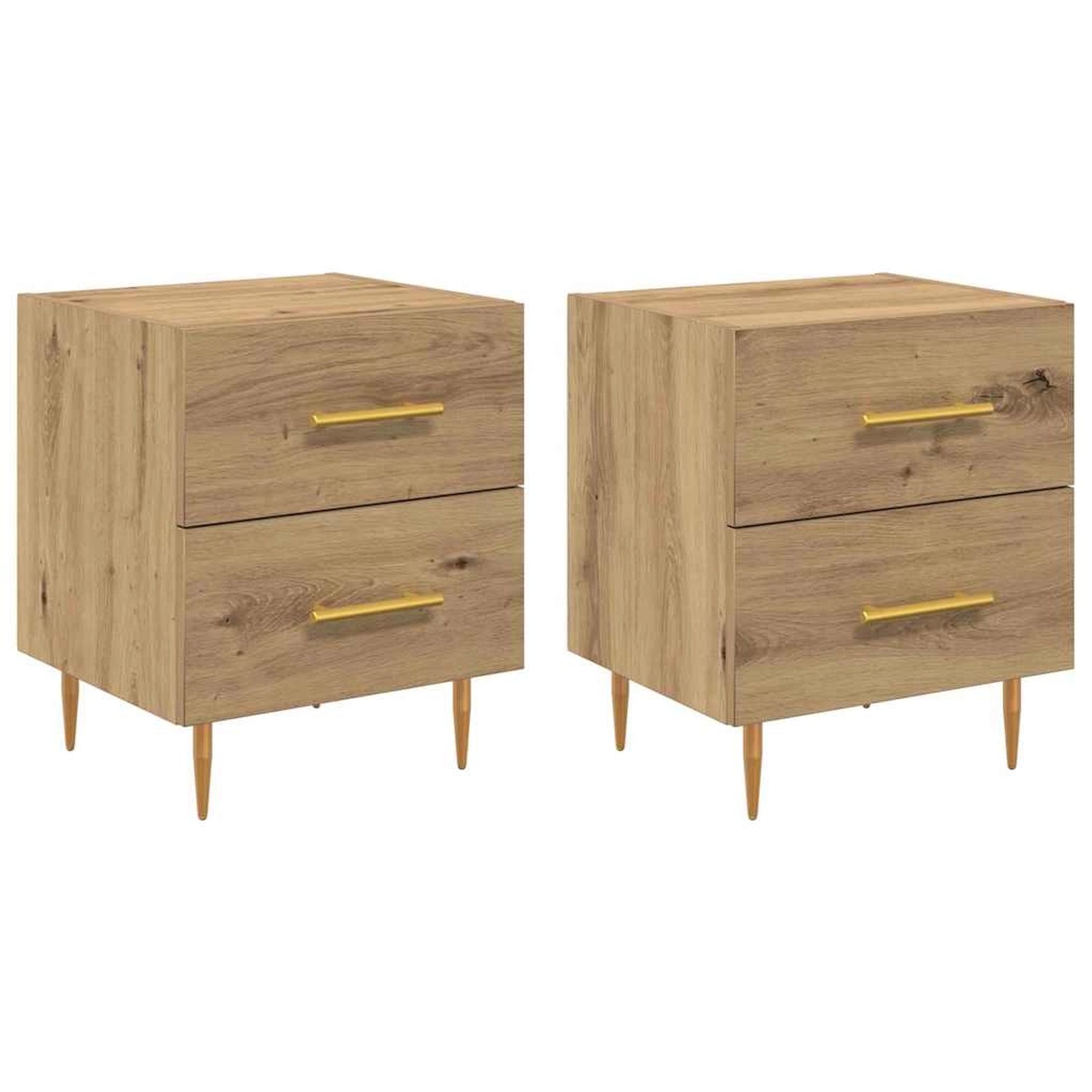 vidaXL Nachttisch 2 Stk Artisan-Eiche 40 x 35 x 47,5 cm Holzwerkstoff 88199 günstig online kaufen