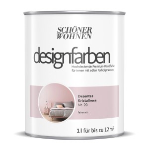 Schöner Wohnen Designfarbe Dezentes Kristallrosa, 1L Dose, für bunte Wandfarben.