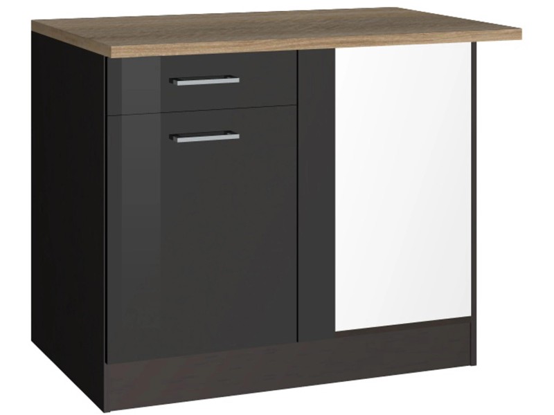 Held Möbel Küchen-Eckschrank Mailand 110 cm OBI Graphit/Graphit bei Hochglanz kaufen