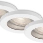 Briloner LED-Einbaustrahler 3er-Set, weiße, runde Spots für Innenräume, IP65 spritzwassergeschützt.