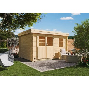 Kiehn-Holz Gartenhaus KH 28-119 aus naturbelassenem Fichtenholz, 340x250 cm.