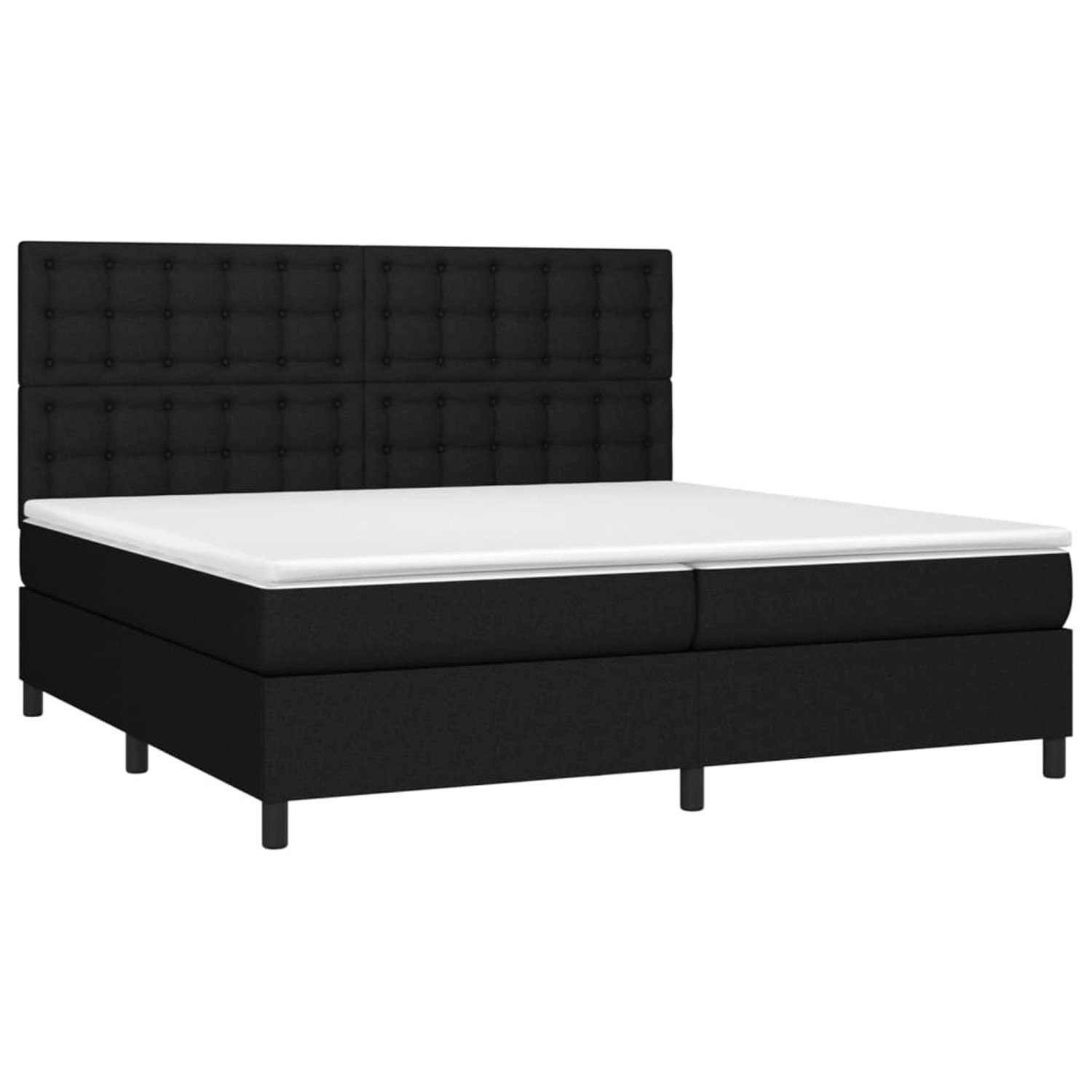 vidaXL Boxspringbett mit Matratze & LED Schwarz 200x200 cm Stoff 3135223 günstig online kaufen
