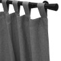 Gardinia Gardinenstangen-Set Korfu, Ø 28 mm, 160 cm, Schwarz mit grauem Vorhang.