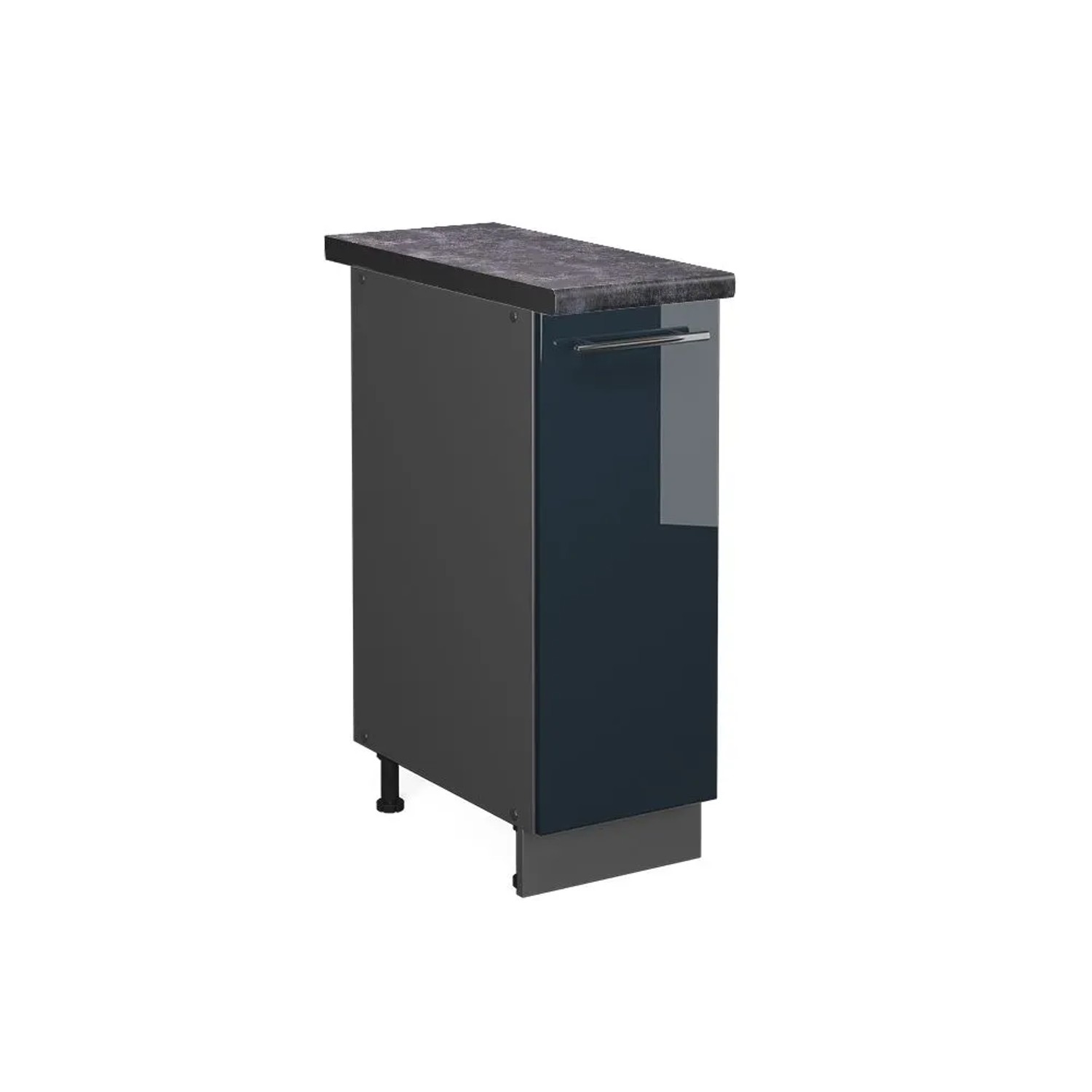 Vicco Apothekerschrank Fame-Line DunkelBlau Hochglanz Anthrazit 30 cm AP Anthrazit