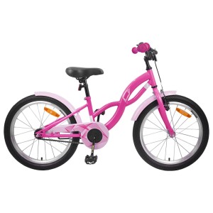 Dunkelrosa Kinderfahrrad, 20 Zoll, für Mädchen von 6-11 Jahren. Stahlrahmen, Schutzbleche und Reflektoren.