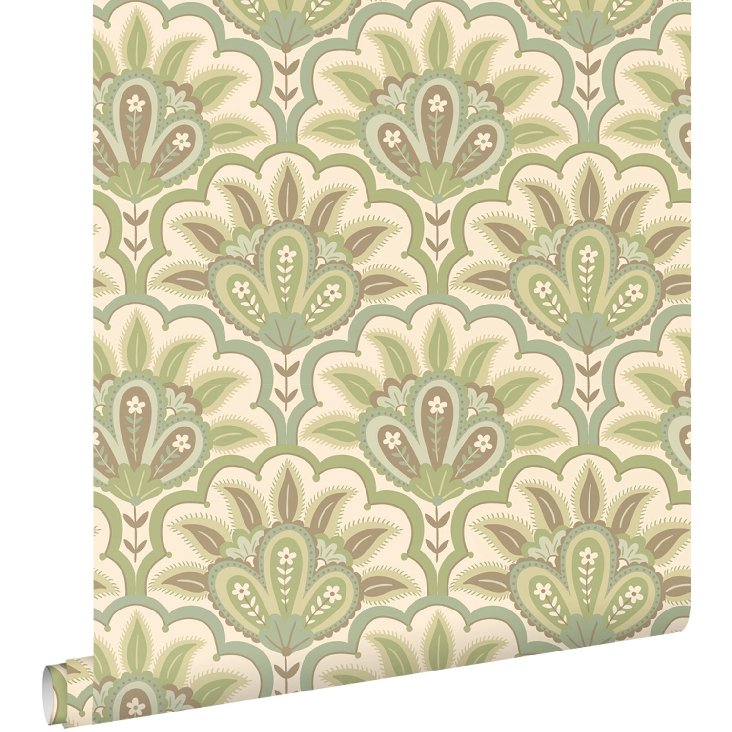 ESTAhome Tapete Orientalisches Barockmotiv Grün 50 X 900 Cm 131034 günstig online kaufen