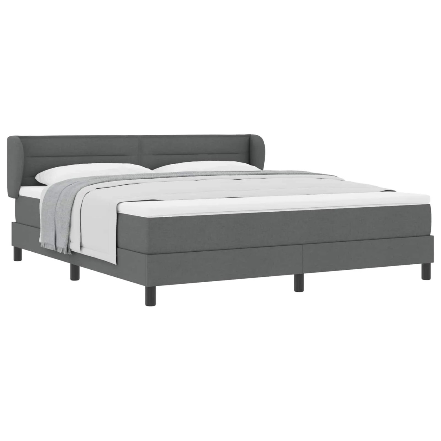 vidaXL Boxspringbett mit Matratze Dunkelgrau 180 x 200 cm Stoff 3339976 günstig online kaufen
