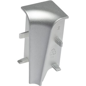 OBI Innenecke Chrom Matt, 2er-Pack für Laminat & Parkett Sockelleisten.