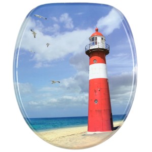 Sanilo WC-Sitz Leuchtturm mit Absenkautomatik aus Holz.