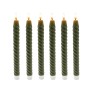 Relaxdays LED Stabkerzen 6er Set Echtwachs Khaki Flackernd 25 cm x 2,2 cm