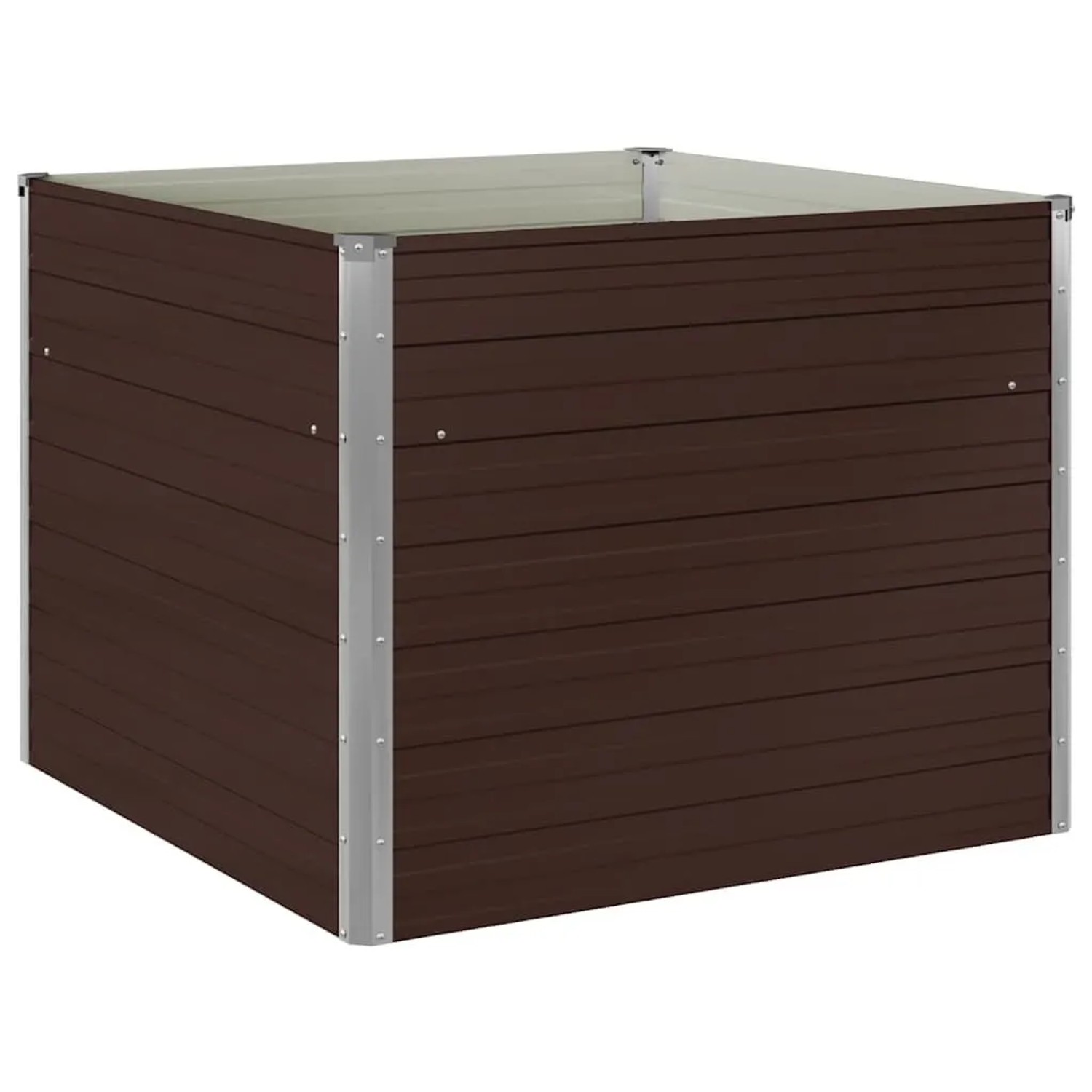 Furnicato Hochbeet Braun 100 X 100 X 77 Cm Verzinkter Stahl