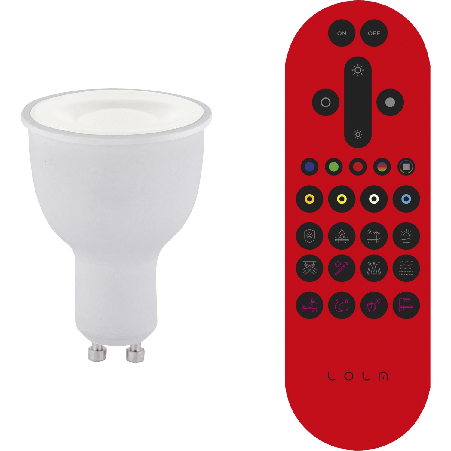 Just Light. LED-Lampe Lolasmart-Bulb GU10 App-steuerbar, inkl. FB