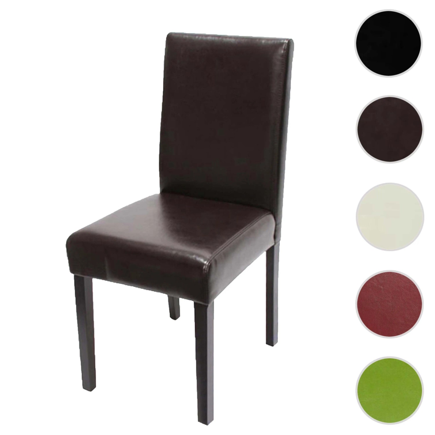 Brauner MCW Esszimmerstuhl Littau mit dunklen Beinen, Polsterstuhl für Esszimmer und Küche.