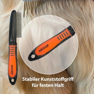 Ardap Floh- und Staubkamm Groß für Hunde und Katzen zur Fellpflege und Flohkontrolle.